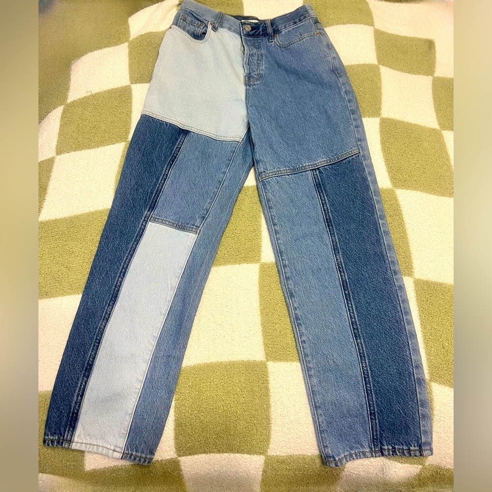 PacSun Patchwork Highrise Straight Jeans
